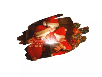 Décorations de Noël féériques avec lumières et chalets pour enfants et familles