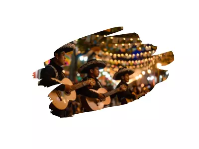 Parade festive avec costumes féeriques et lumières colorées