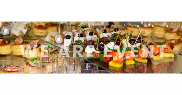 Buffet gastronomique dressé pour un gala d'entreprise à Genève
